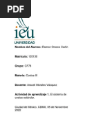 Actividad de Aprendizaje 1 Sistema de Costo Estandar Ramon