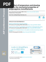 The Effect of Temperature and Drawing Ratio On The Mechanical Properties of Polypropylene Monofilaments