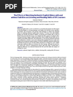 The Effects of Watching Authentic English Videos With and Without Subtitles On Listening and Reading Skills of EFL Learners