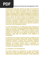 Algunas Reflexiones Sobre La Formación Del Ingeniero Civil