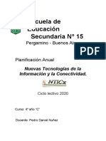 NTICx - EES15 4to C - Planificacion 2020 - Pedro Daniel Nuñez