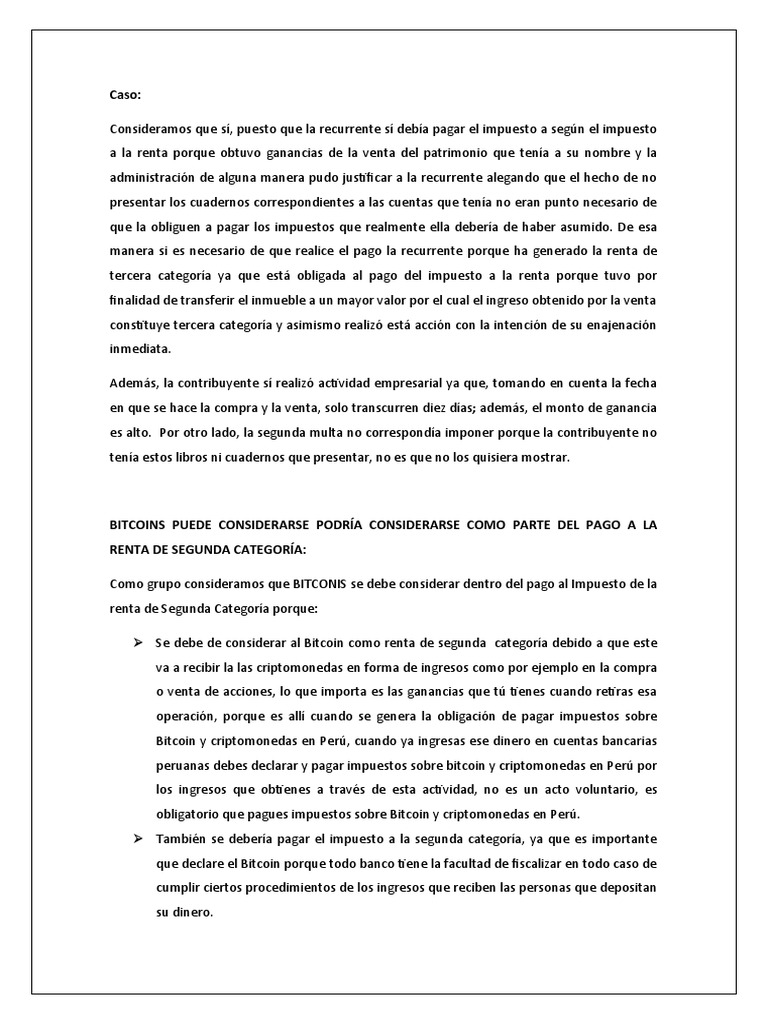 Trabajo Grupal 4 de Octubre | PDF | Impuestos | Bitcoin