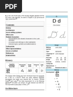 D, or D, Is The Fourth Letter of The Modern English Alphabet and The