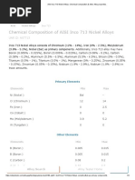 AISI Inco 713 Nickel Alloys - Chemical Composition & Other Alloy Properties