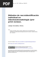 Métodos de Necroidentificación Individual en Odontoestomatología