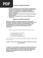 Función de La Auditoria Informática