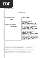 Objection To Papers Filed by An Attorney Under Fed Rule 12 (B) (6) by Lawyers Are Not Facts Before The Court