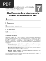 Clasificación de Productos en La Cadena de Suministros ABC: Universidad Católica de Santa María