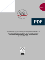 Seguimiento de Las Conclusiones y Recomendaciones Referidas A La Contratacion Publica Contenidas e