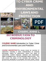 Cdi 109 Introduction To Cybercrime and Environmental Laws and Protection Powerpoint Presentation PDF