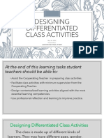 Designing Differentiated Class Activities (Narrative #4) May 28