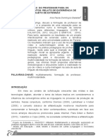 Formação Do Professor para Os Multiletramentos: Relato de Experiência de Projeto de Extensão