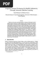 A Paper On Stylometric Differences Between Authentic and Fabricated Ahadith