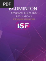 BADMINTON Technical Rules and Regulations