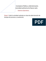 Administración de Tiempos de Procesos y Cuestionario