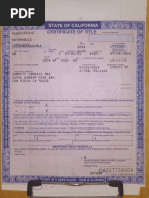 Certificate of Title: Automobile