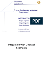 Integration - Unequal Segments, Multiple Integral and Gauss Quad Rule