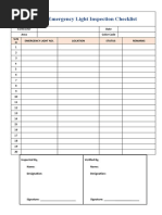 Emergency Light Checklist