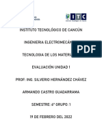 EXAMEN UNIDAD 1 Tecnología de Los Materiales