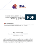 Article N°1 L'esprit de La Loi Fonciere de 1998