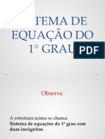 Sistema de Equação Do 1° Grau