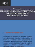 Tema 1.2 Tipos de Mercado (Competencia Perfecta y Otros)