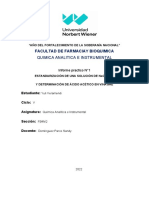 Informe Laboratorio - Estandarización de Soluciones Básicas. Estandarización de Una Solución de Naoh 0,1n y Determinación de Ácido Acético en Vinagre