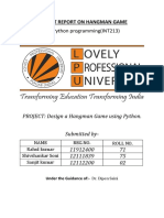 Project Report On Hangman Game