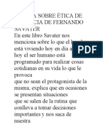 Critica Sobre Ética de Urgencia de Fernando Savater