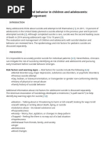 Suicidal Ideation and Behavior in Children and Adolescents