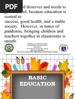 Basic Education Learning Recovery Continuity Plan