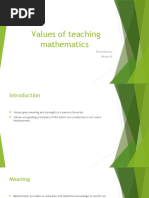 Values of Teaching Mathematics