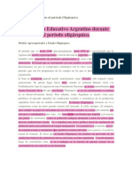 El Sistema Educativo en El Periodo Oligarquico