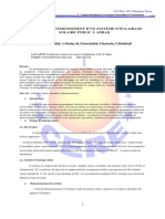 Etude Et Dimensionnement D Un Système D Éclairage Solaire Public À Adrar