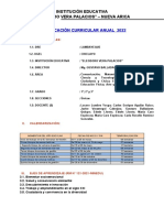 Planificación Curricular Anual 2022