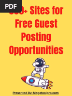 500+ Free Guest Posting Sites Opportunities