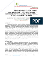 Relationship of Self-Regulation, Stress, and Life Satisfaction Among Middle School Students of Ekamai International School, Bangkok, Thailand