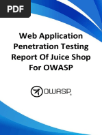 Web Application Penetration Testing Report of Juice Shop