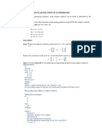 MATLAB SOLUTION OF LP PROBLEMS 5 Nov 2022