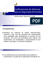 Programas de Certificaciones para La Industria de Alimentos