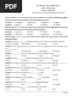 7. Đề thi thử TN THPT 2021 - Môn Tiếng Anh - Nhóm GV MGB - Đề 7 - File word có lời giải chi tiết