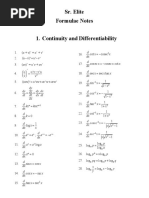 Differentiability Formulae - Updated