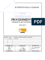 PR-QA-603-11 - Trabajos de Topografía, Rev. 0