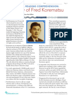 Informational Reading Comprehension Biography of Fred Korematsu