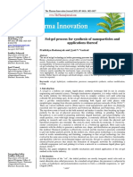 Sol-Gel Process For Synthesis of Nanoparticles and Applications Thereof