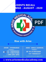 Arise Medical Academy Fmge Aug 2020 Recall