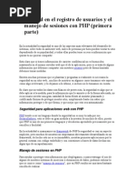 Seguridad en El Registro de Usuarios y El Manejo de Sesiones Con PHP