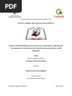 Resolución de Problemas Matemáticos A Través Del Aprendizaje Colaborativo Con Estudiantes de Quinto Grado de Educación Primaria