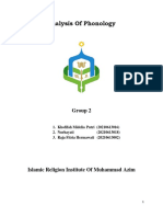 Analysis of Phonology