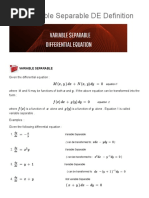 Variable Separable and First Order Homogeneous DE